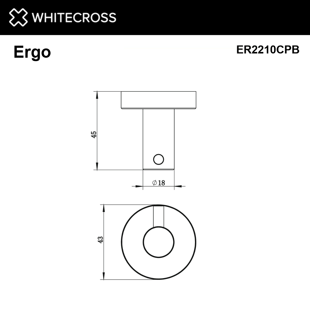 Крючок WHITECROSS Ergo ER2210CPB (брашированная медь)
