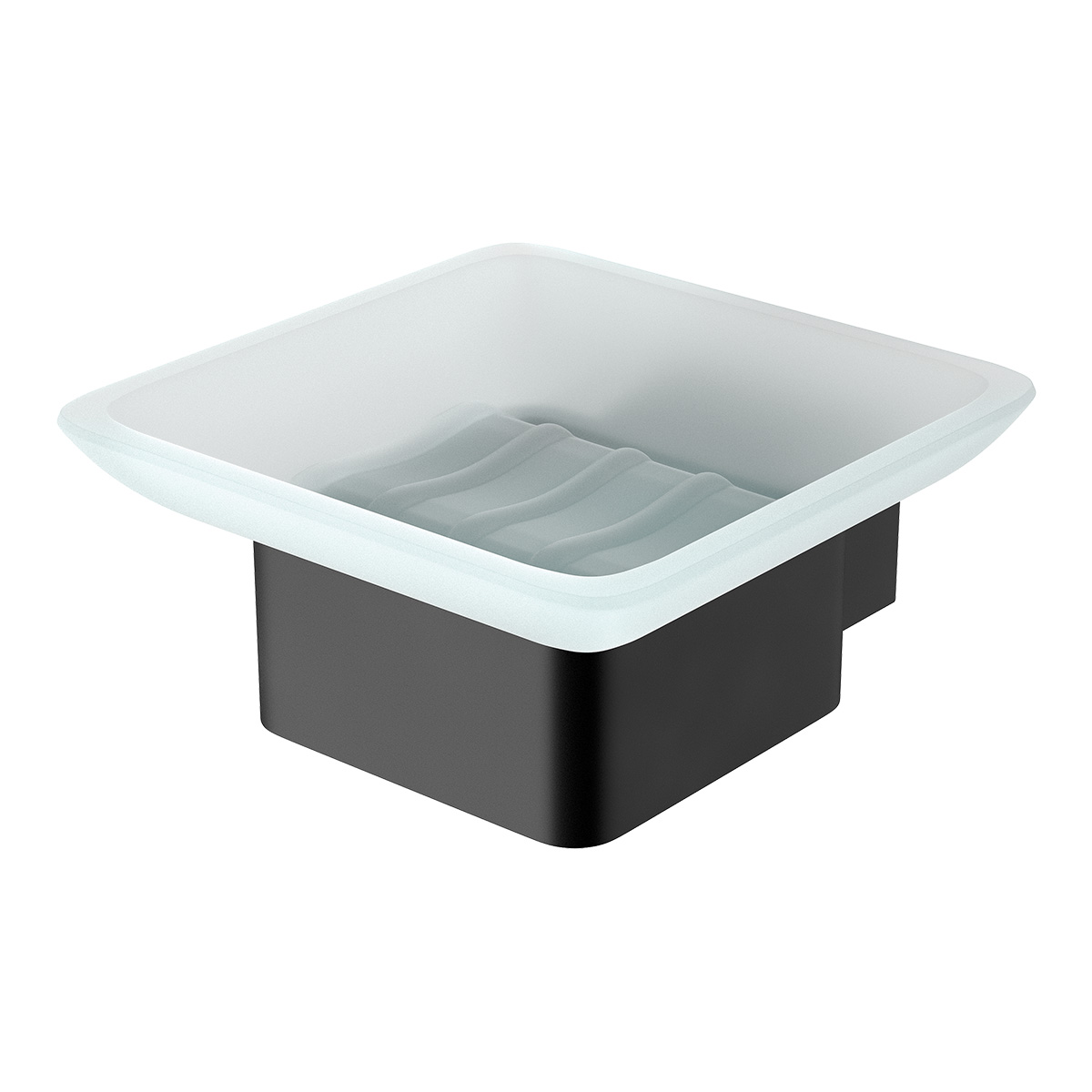 Мыльница Lemark SMOOTH LINE 9742017 с держателем, чёрный матовый