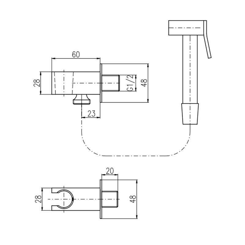 Гигиенический комплект Rav Slezak SK0055, хром