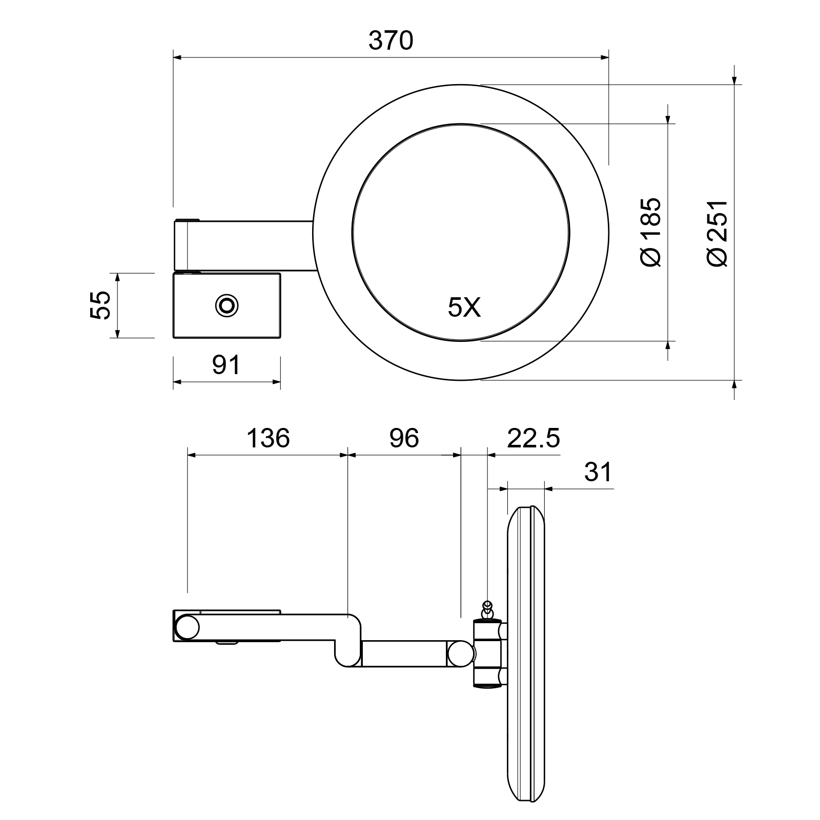 Косметическое зеркало с подсветкой Timo Petruma 15276/00 хром