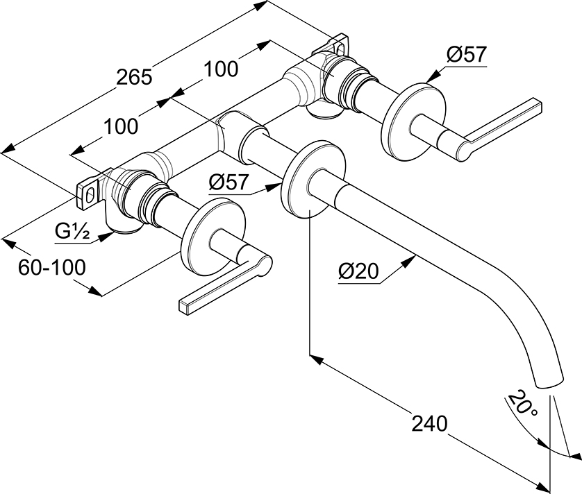 Смеситель для раковины Kludi Nova Fonte 201463915 черный матовый