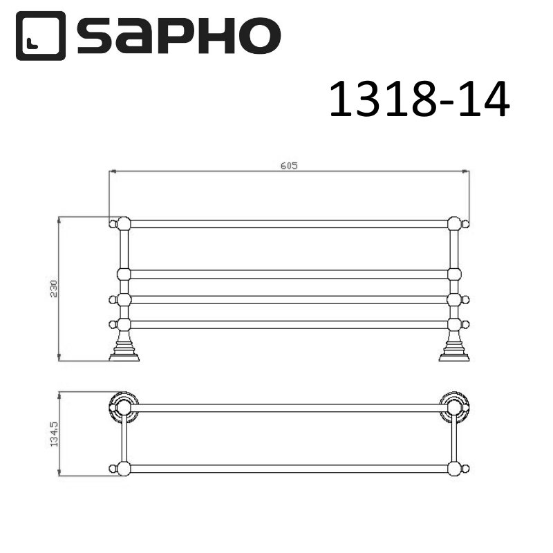 Полотенцедержатель Sapho DIAMOND 1318-14 бронза