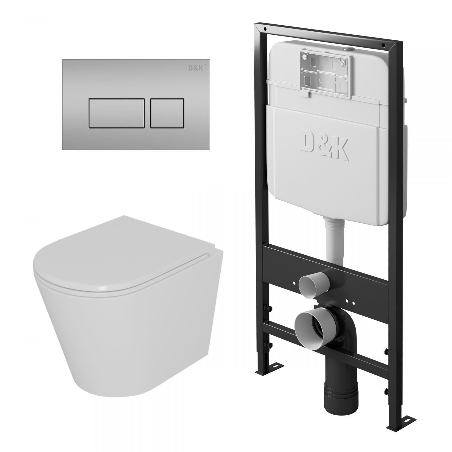 Комплект (инсталляция + унитаз + клавиша смыва) DQ Venice DS1021603 белый