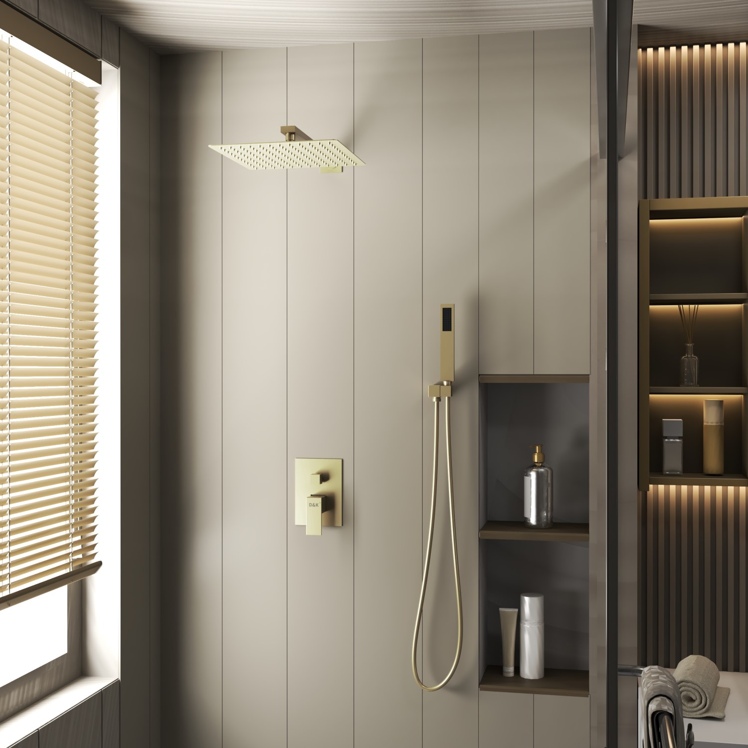 Душевая система встраиваемая D&K Bayern.Liszt DA1515707A04, матовое золото