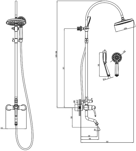 Душевая стойка IDDIS Oldie OLDSB3Fi06