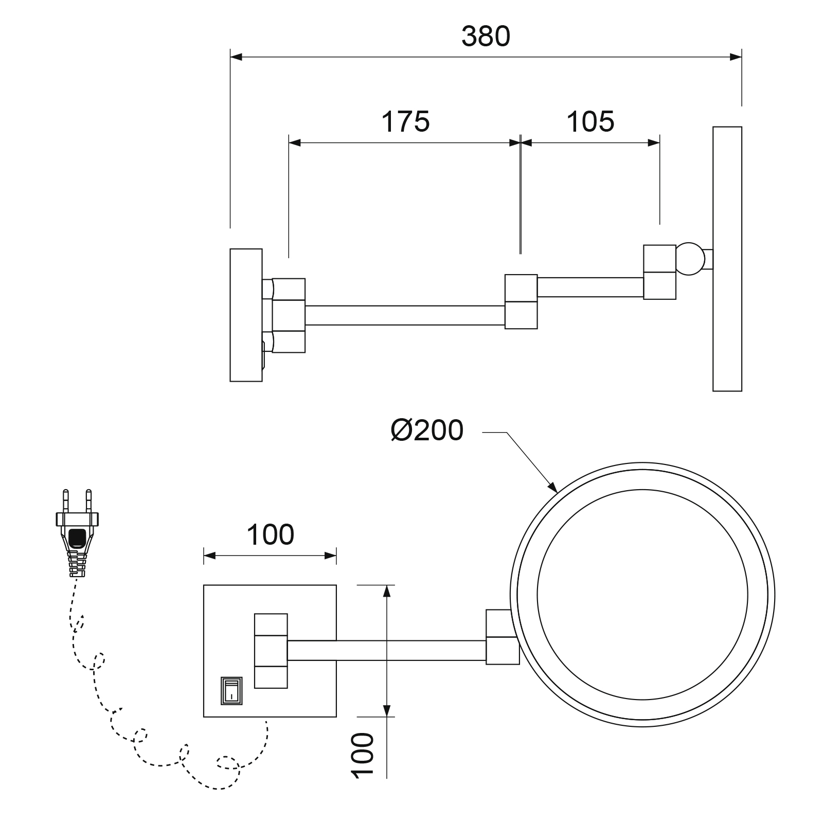 Косметическое зеркало с подсветкой Timo Luiro 18474/17 золото матовое