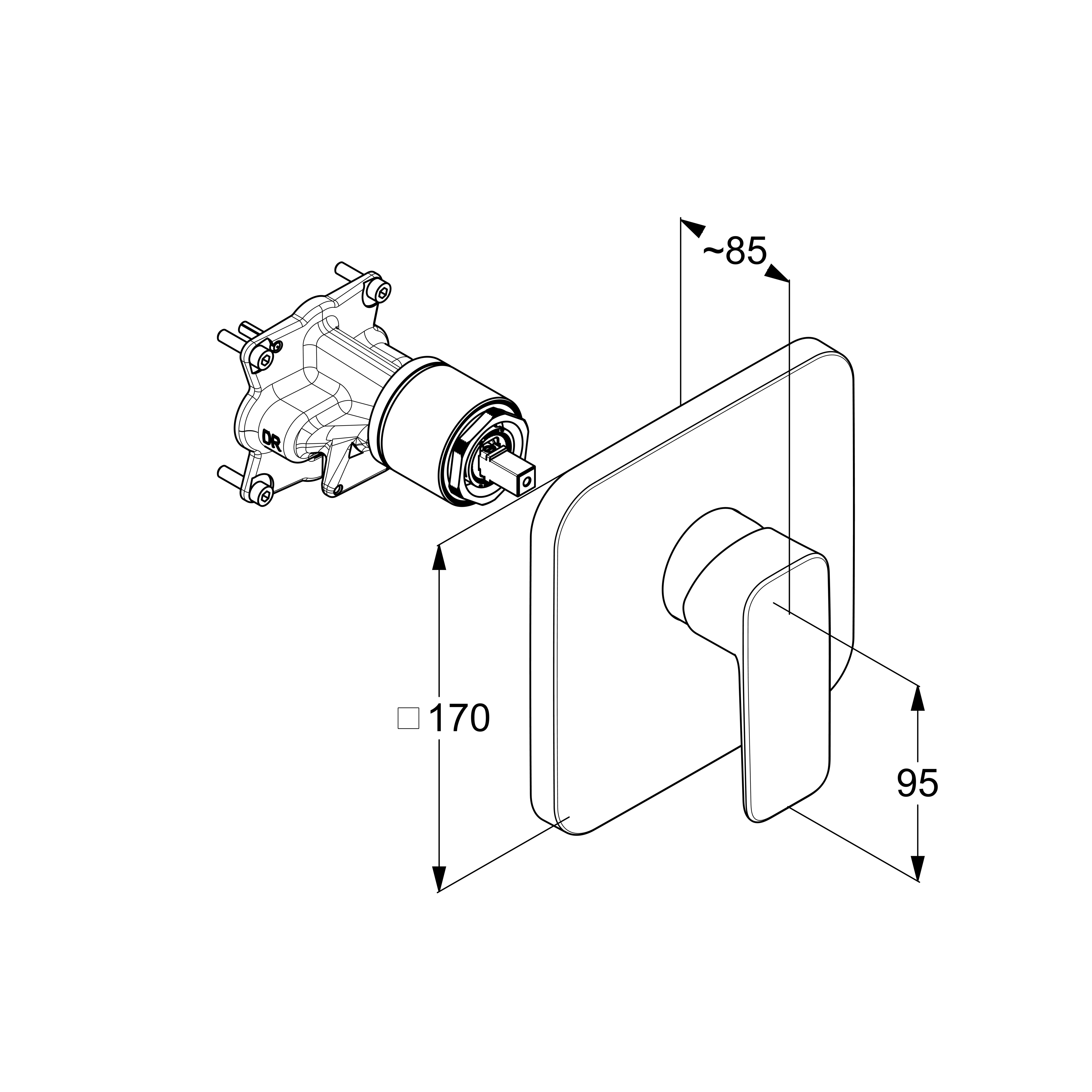 Смеситель для душа Kludi Pure&Style 406553975 черный матовый