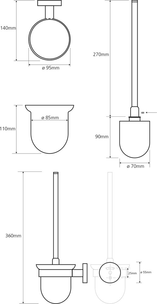 Ершик для унитаза Bemeta Omega 104113017 Хром