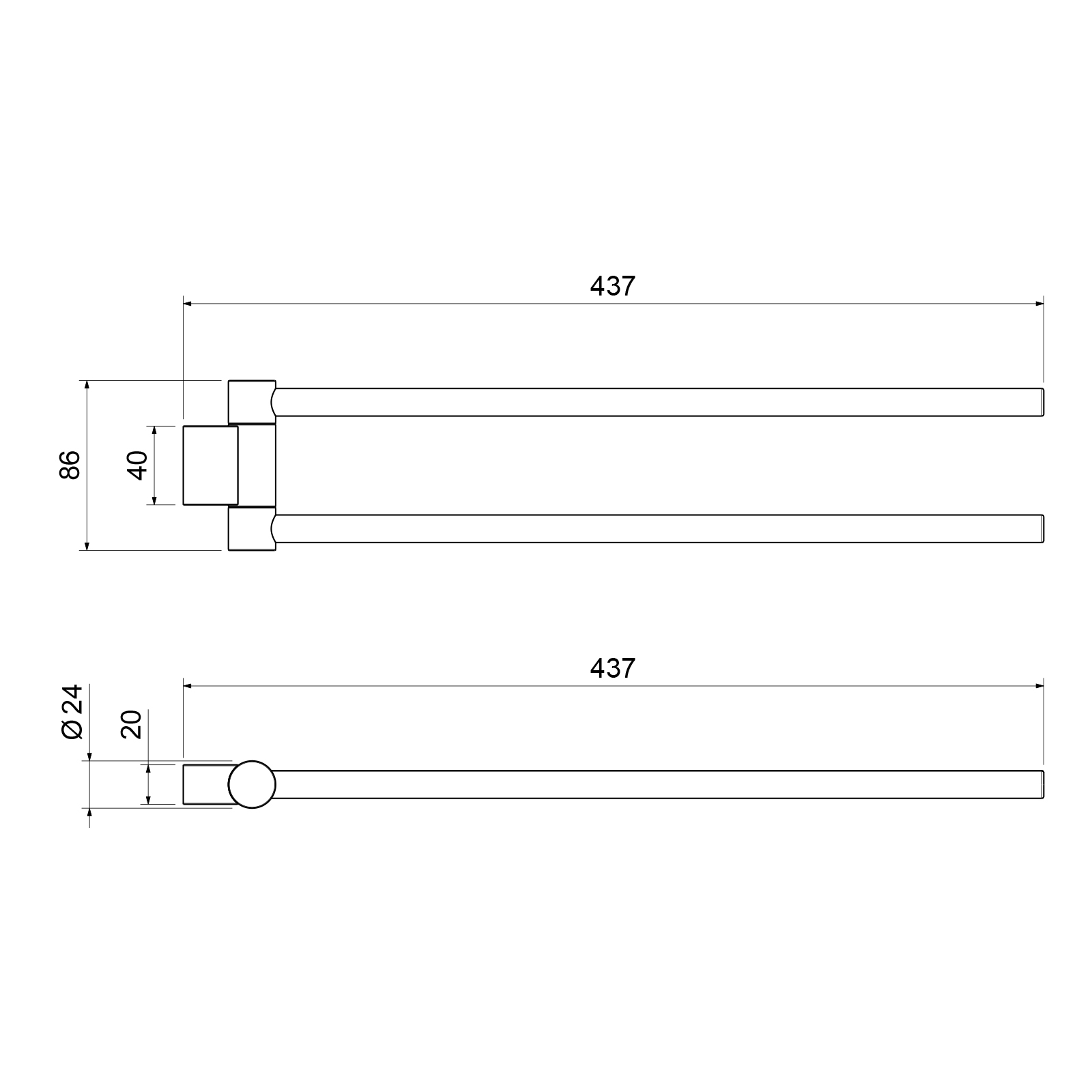 Полотенцедержатель поворотный Timo Luiro 18559/17 золото матовое