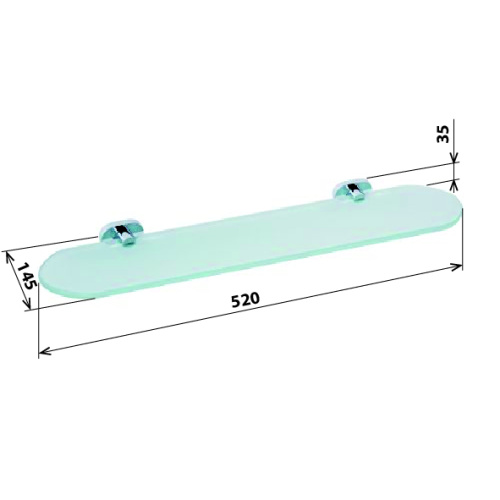 Полка стеклянная Bemeta Oval 118402031 Хром