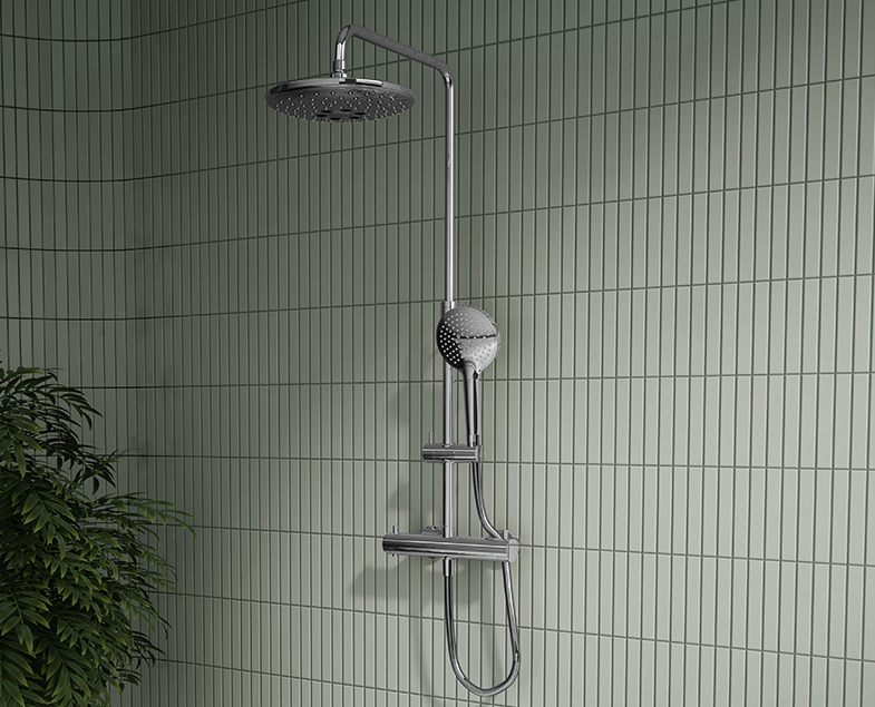 Душевая стойка с термостатом VitrA AquaHeat Bliss 240 2F A47205EXP хром