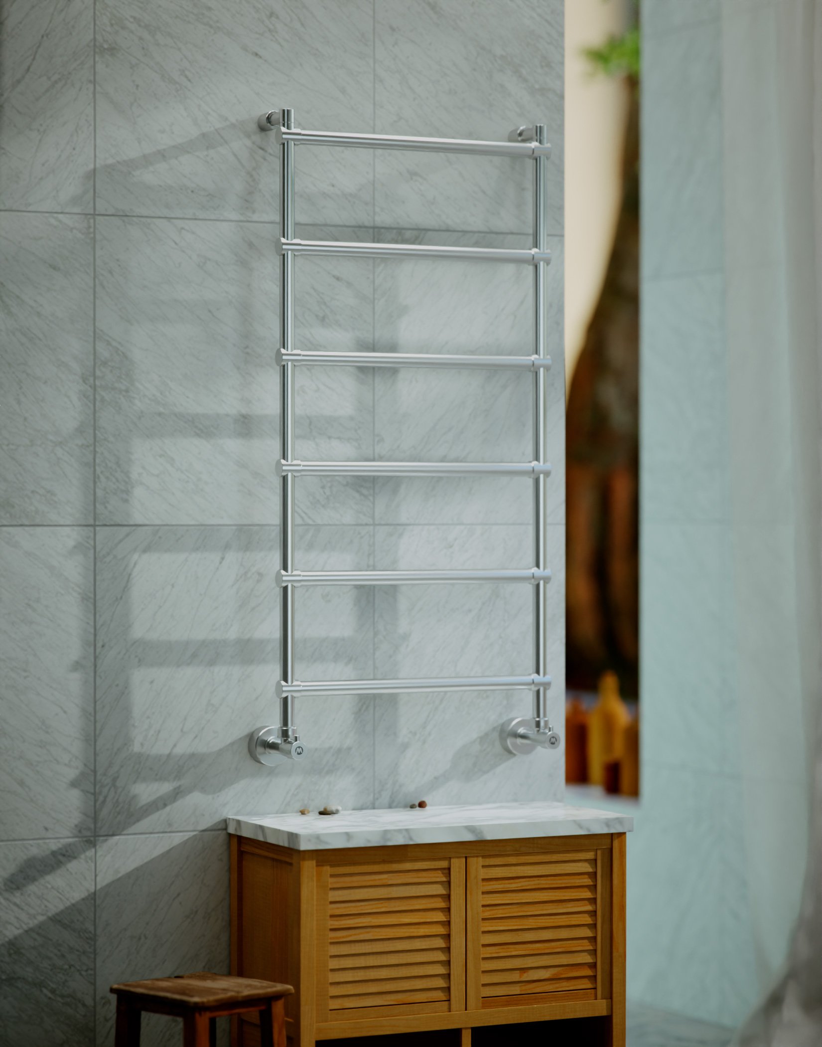 Полотенцесушитель водяной Margaroli Sole 442-6 4424706CRN 1080х535 хром