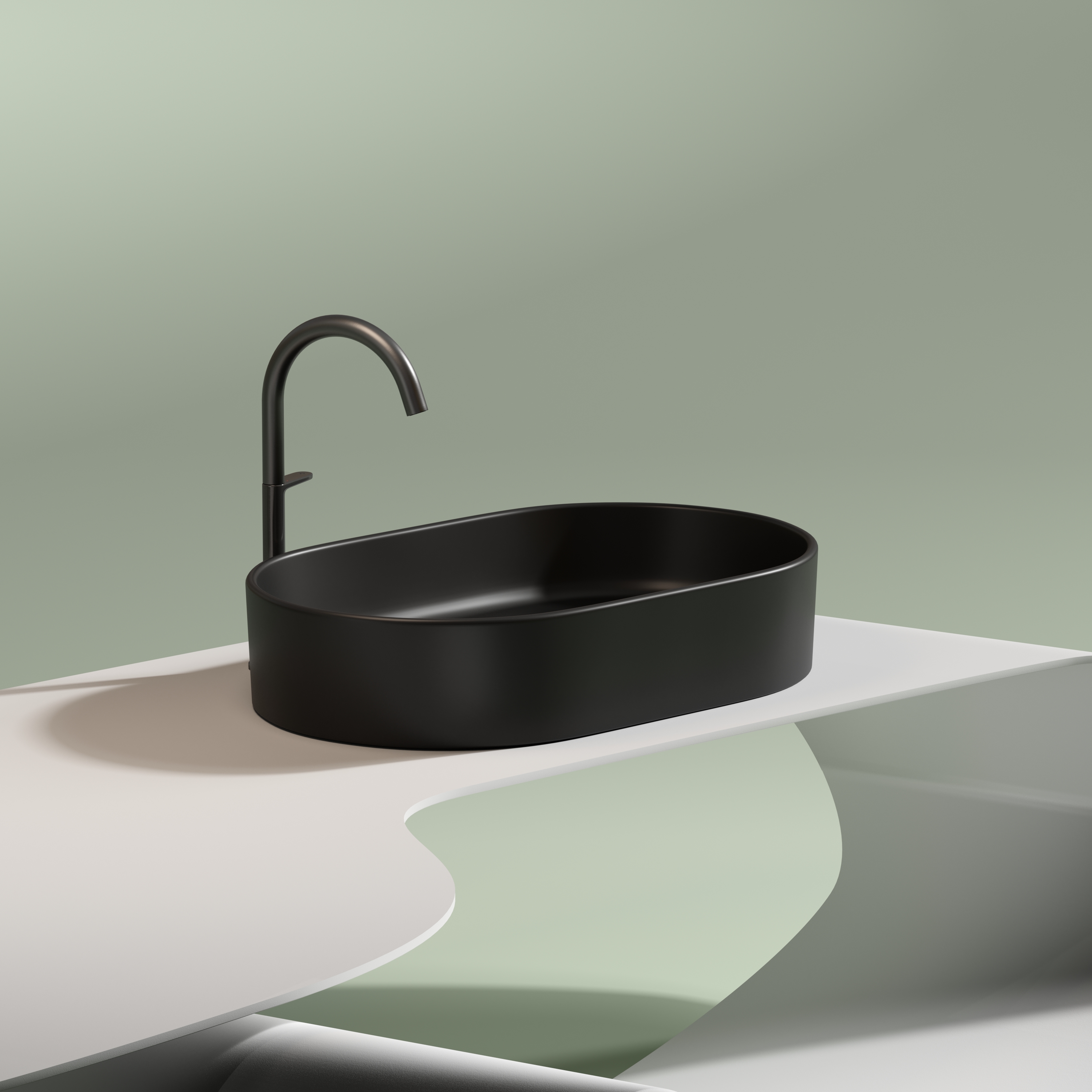 Раковина накладная 60см Ceramica Nova Element CN6048MB черный матовый
