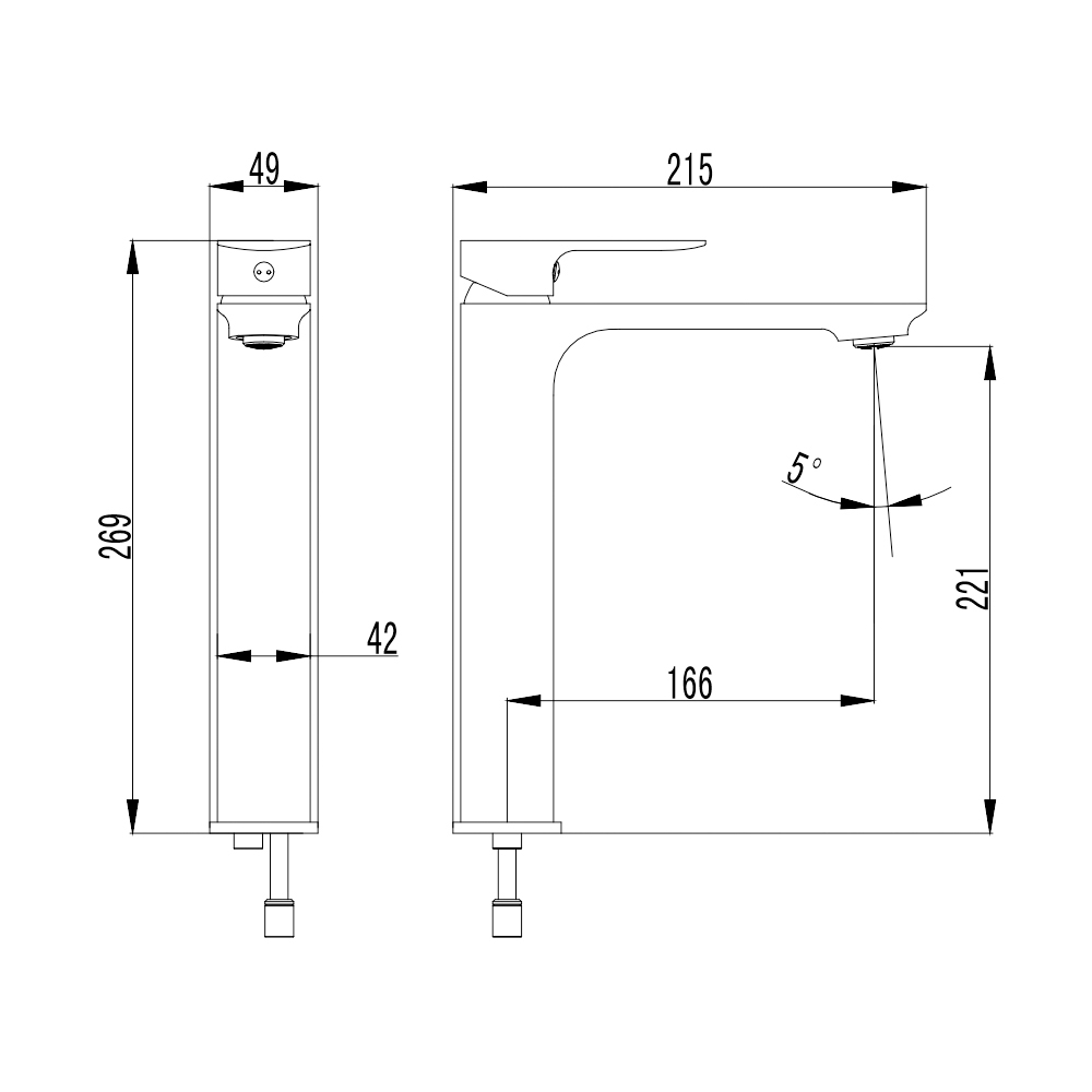 Смеситель для раковины AQUAme Monza AQM6314GM вороненая сталь