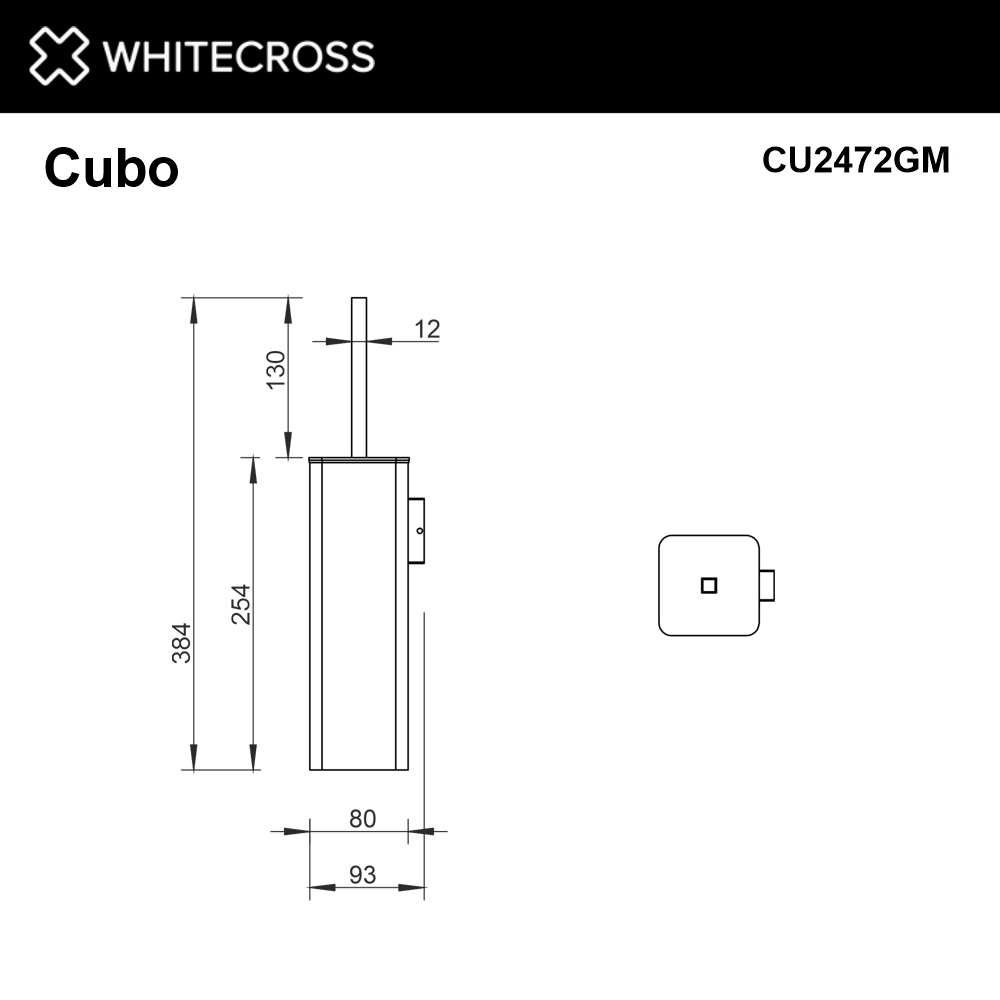 Ершик подвесной WHITECROSS Cubo CU2472GM (оружейная сталь)