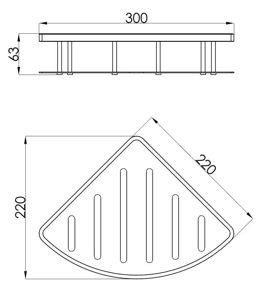 Полка угловая Benesque Lumiere 70010903 черный брашированный