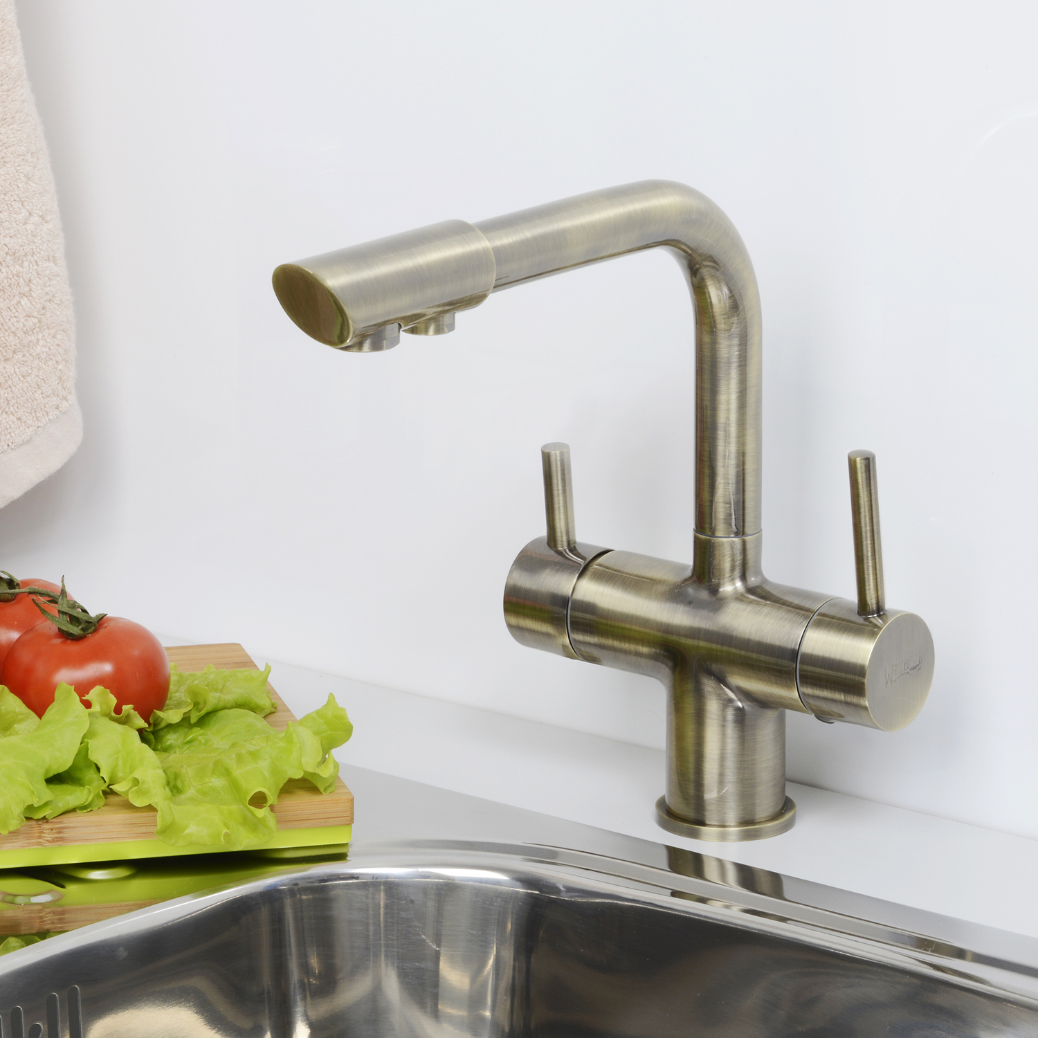 Смеситель для кухни WasserKraft A8037 светлая бронза