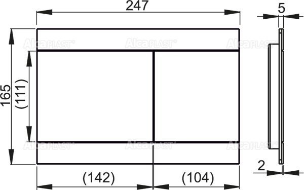 Кнопка смыва AlcaPlast Flat FUN-INOX алюминий матовый