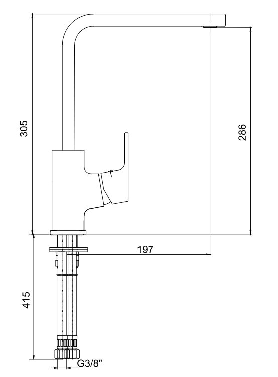Смеситель для кухни E.C.A Tiera 102118123C1EX черный матовый