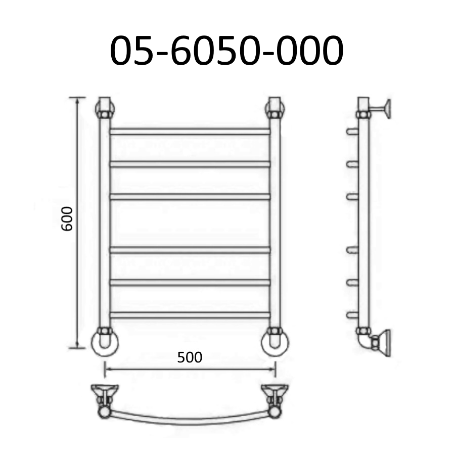Полотенцесушитель водяной Маргроид Вид 5 60х50 хром