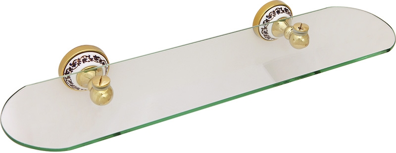 Стеклянная полка Fixsen Bogema Gold FX-78503G Золото Белый