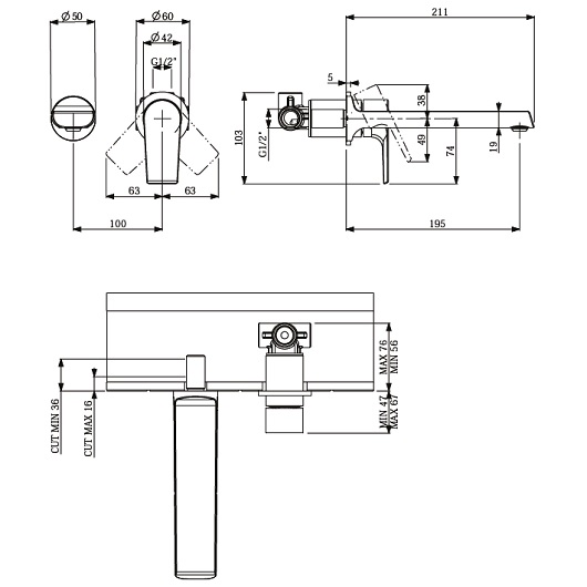 Смеситель для раковины Villeroy & Boch Liberty TVW10700800061 хром