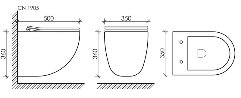 Унитаз подвесной Ceramica Nova Mono CN1905 белый
