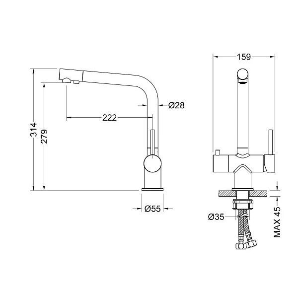 Смеситель для кухни Timo Saona 2396/17FL золото матовое