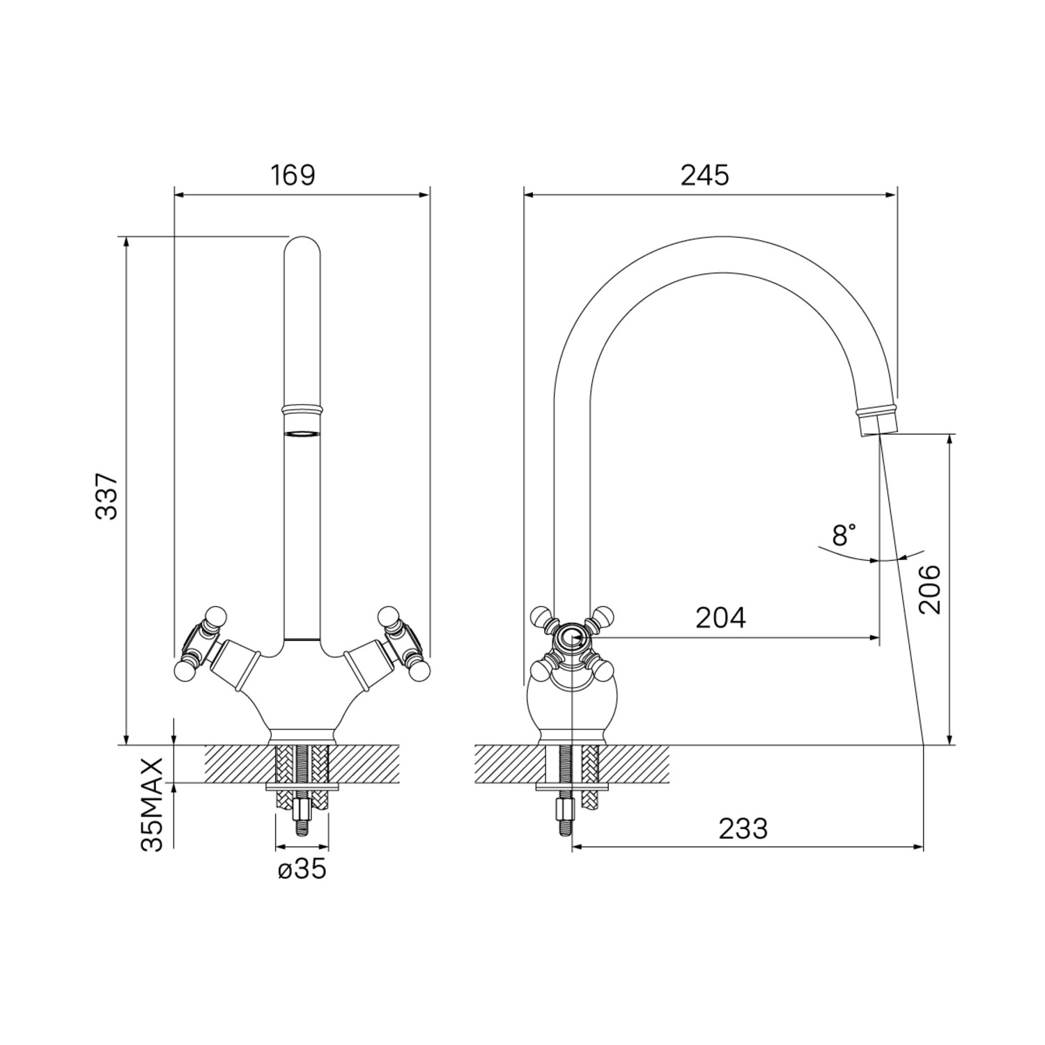 Смеситель для кухни IDDIS Sam SAMBRJ0i05 бронза матовая