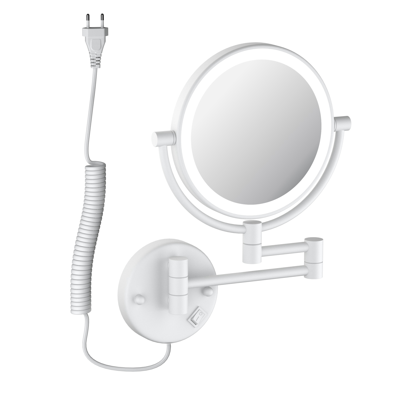 Косметическое зеркало с 5-ти кратным увеличением и подсветкой Timo Saona 13376/16 белый матовый