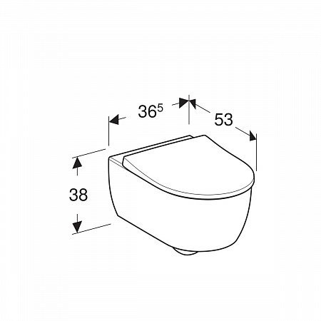 Унитаз с инсталляцией подвесной GEBERIT Icon 500.300.01.I с горизонтальным выпуском