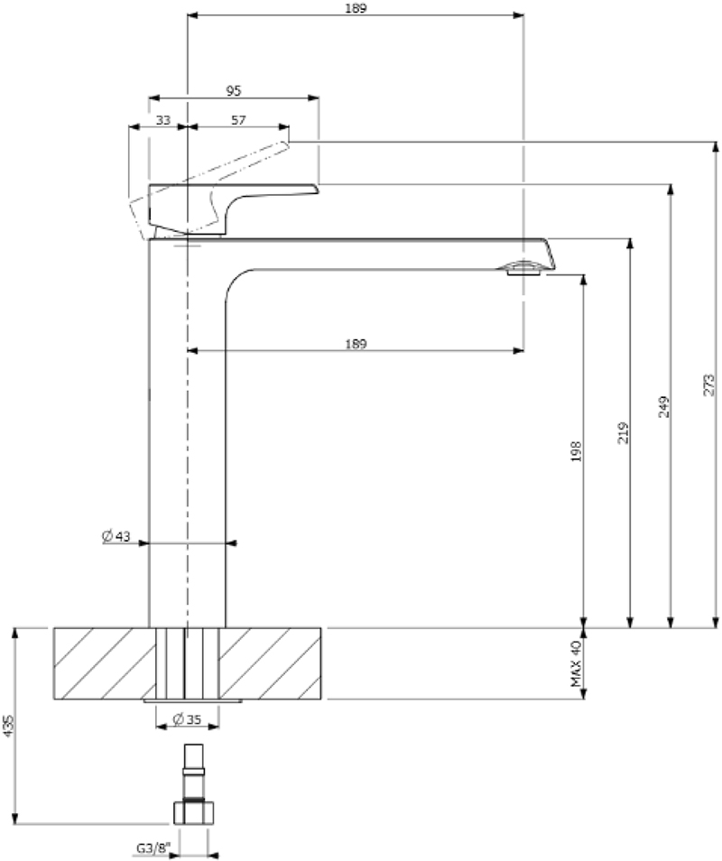 Смеситель для раковины Villeroy & Boch Liberty TVW10700400061 хром