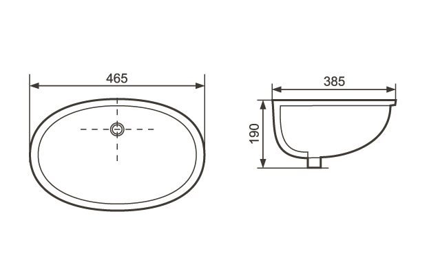 Раковина встраиваемая снизу Aquatek AQ0181-00 46,5х38,5 см белая