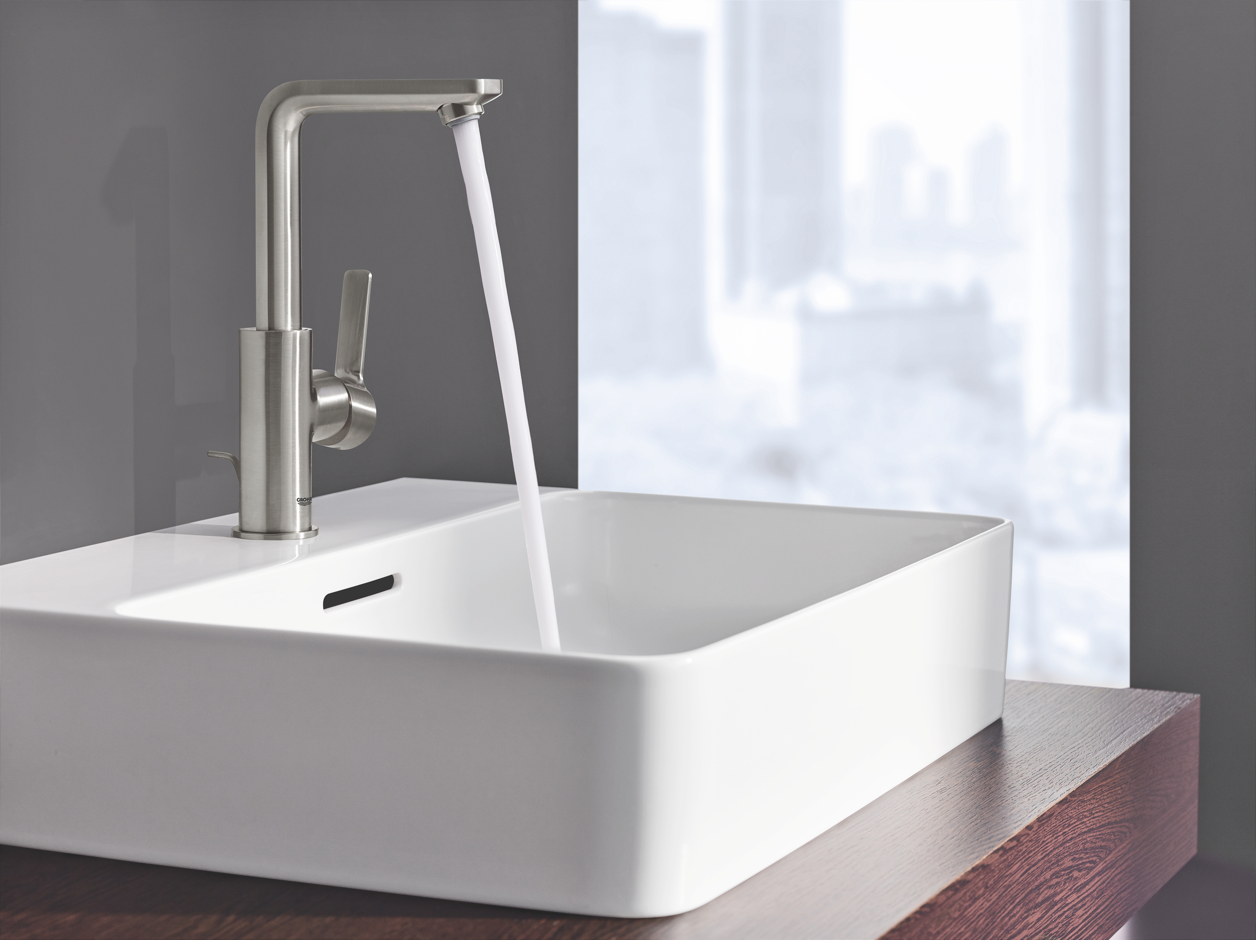 Смеситель для раковины Grohe Lineare 23296DC1 суперсталь