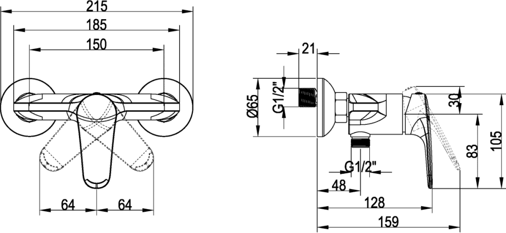 Смеситель для душа Villeroy & Boch O.Novo Start TVS10530111061 хром