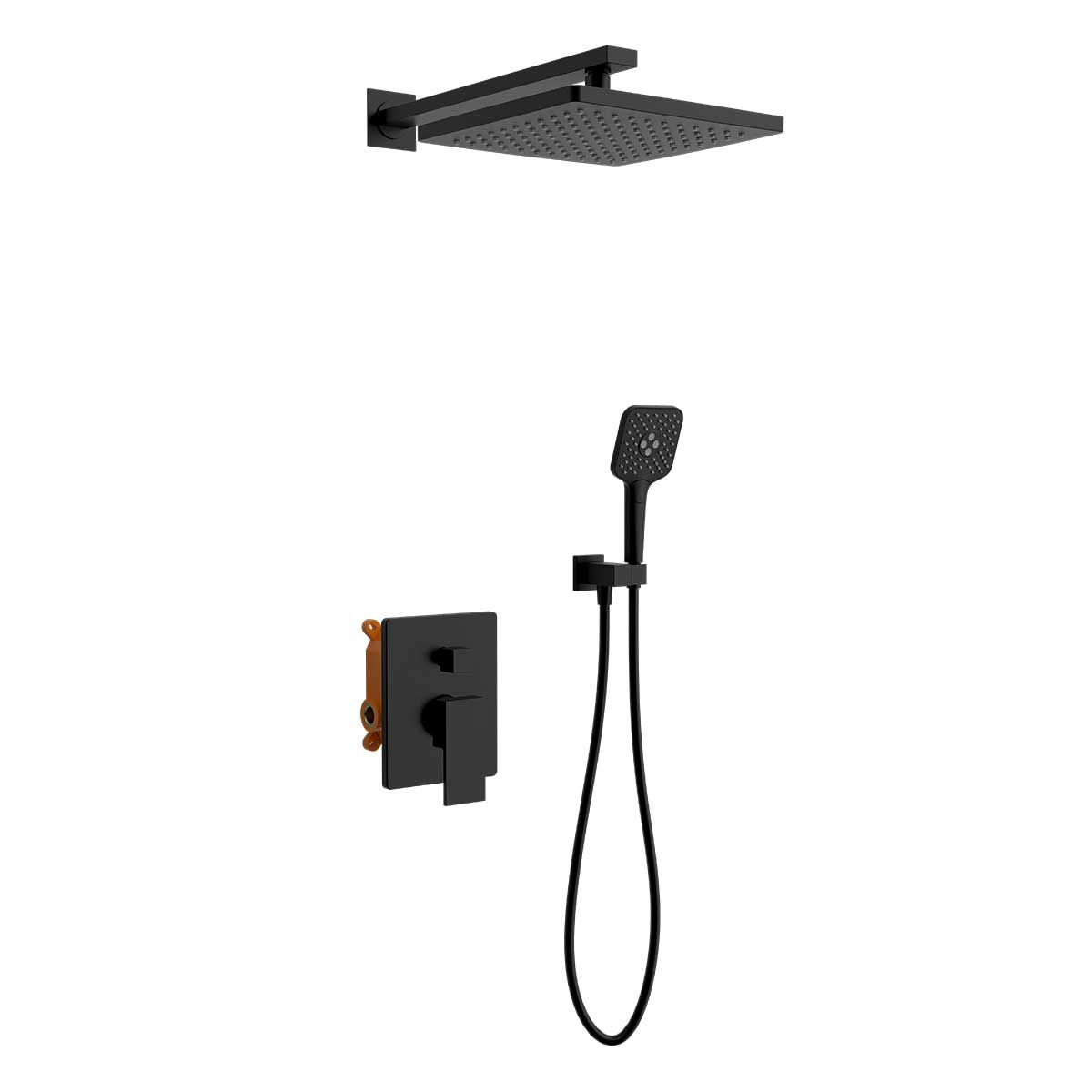 Встраиваемая душевая система со смесителем Vincea Next VSFW-1N1MB черный матовый