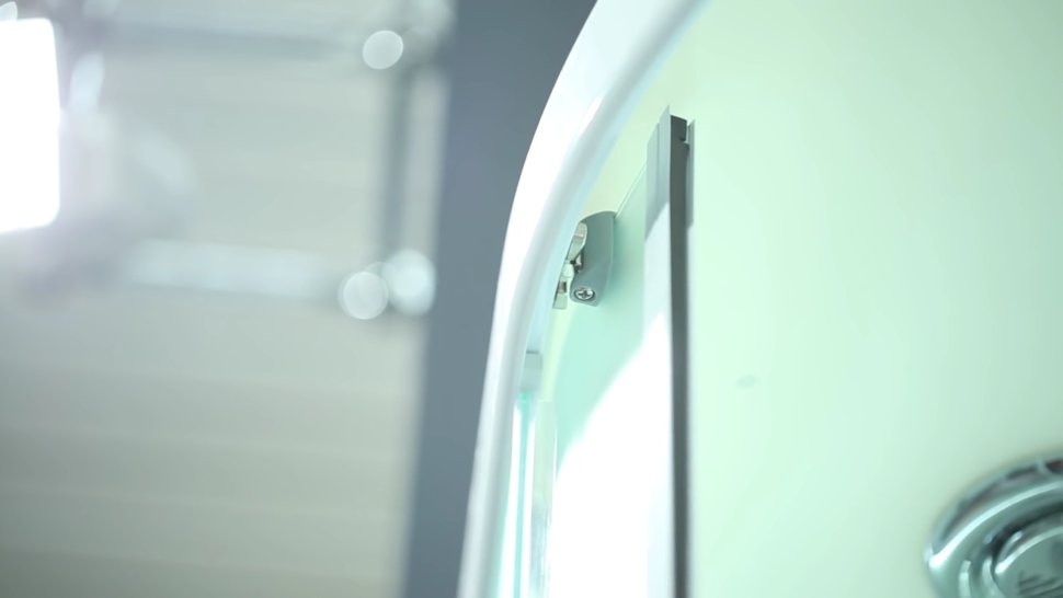 Душевая кабина Esbano LED ESKL100CR 100x100x210см, профиль белый, стекло рифленое