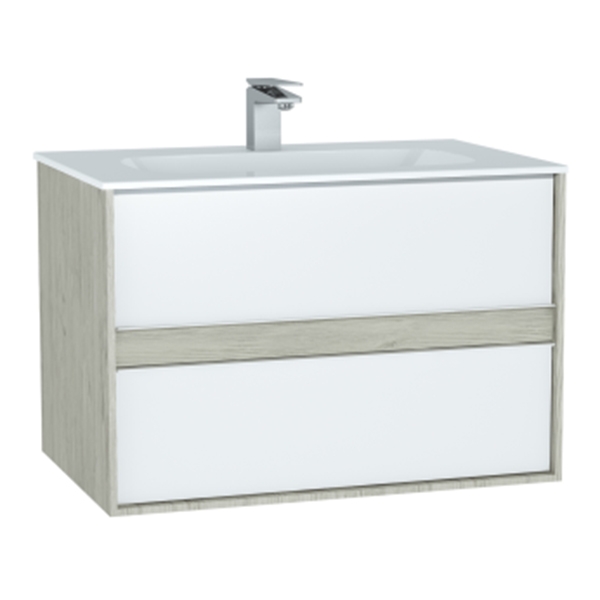 Тумба с раковиной Vitra Metropole 80 подвесная Сливовое дерево Черный