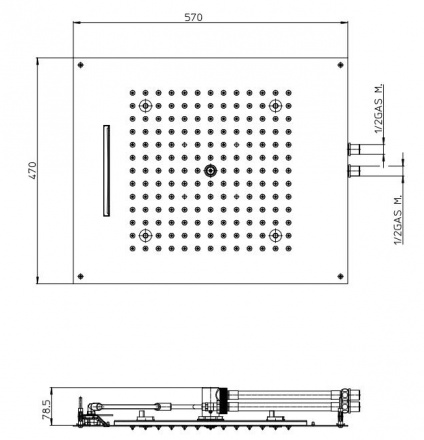Верхний душ Bossini Dream H38905.030 хром