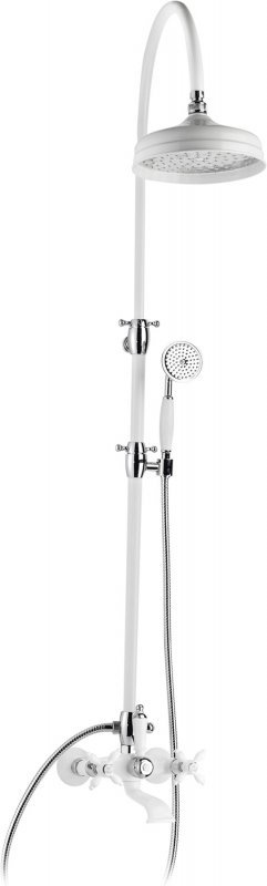 Душевая стойка Cezares NOSTALGIA-CVD-BLC белый глянцевый/хром