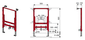 Инсталляция для биде TECE Profil 9330005