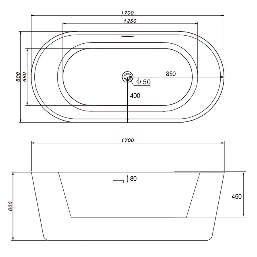 Акриловая ванна ABBER AB9209
