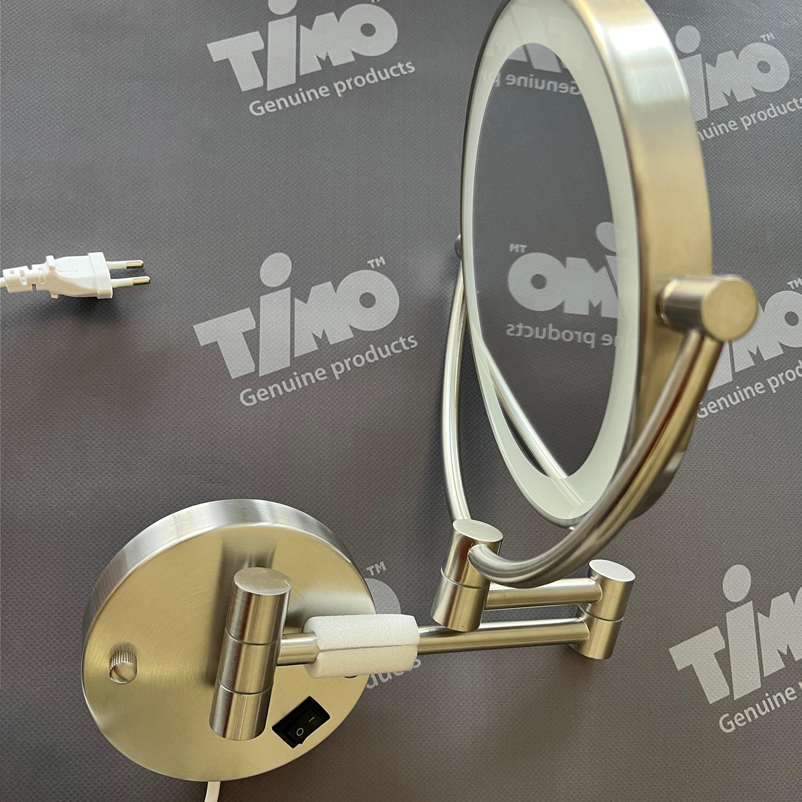 Косметическое зеркало с 5-ти кратным увеличением и подсветкой Timo Saona 13376/13 никель