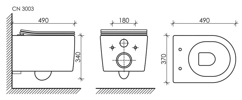 Унитаз подвесной Ceramica Nova Moments CN3003 белый