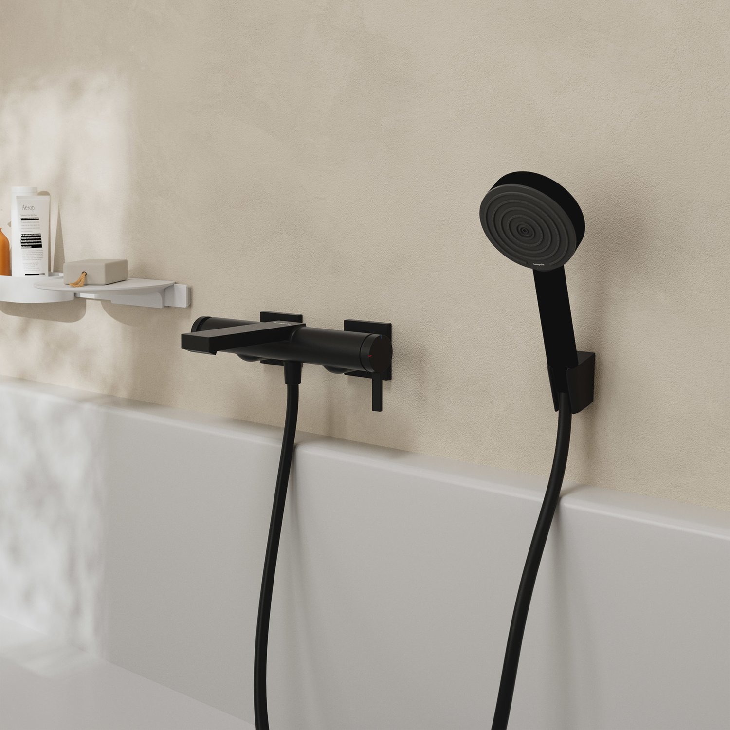Смеситель для ванны Hansgrohe Tecturis E 73420670 черный матовый