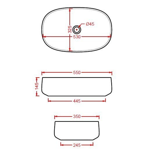 Раковина накладная 55см ArtCeram Cognac COL003 белый