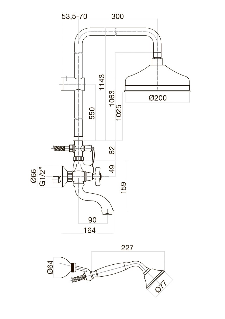Душевая стойка Webert Armony AM721208017 хром