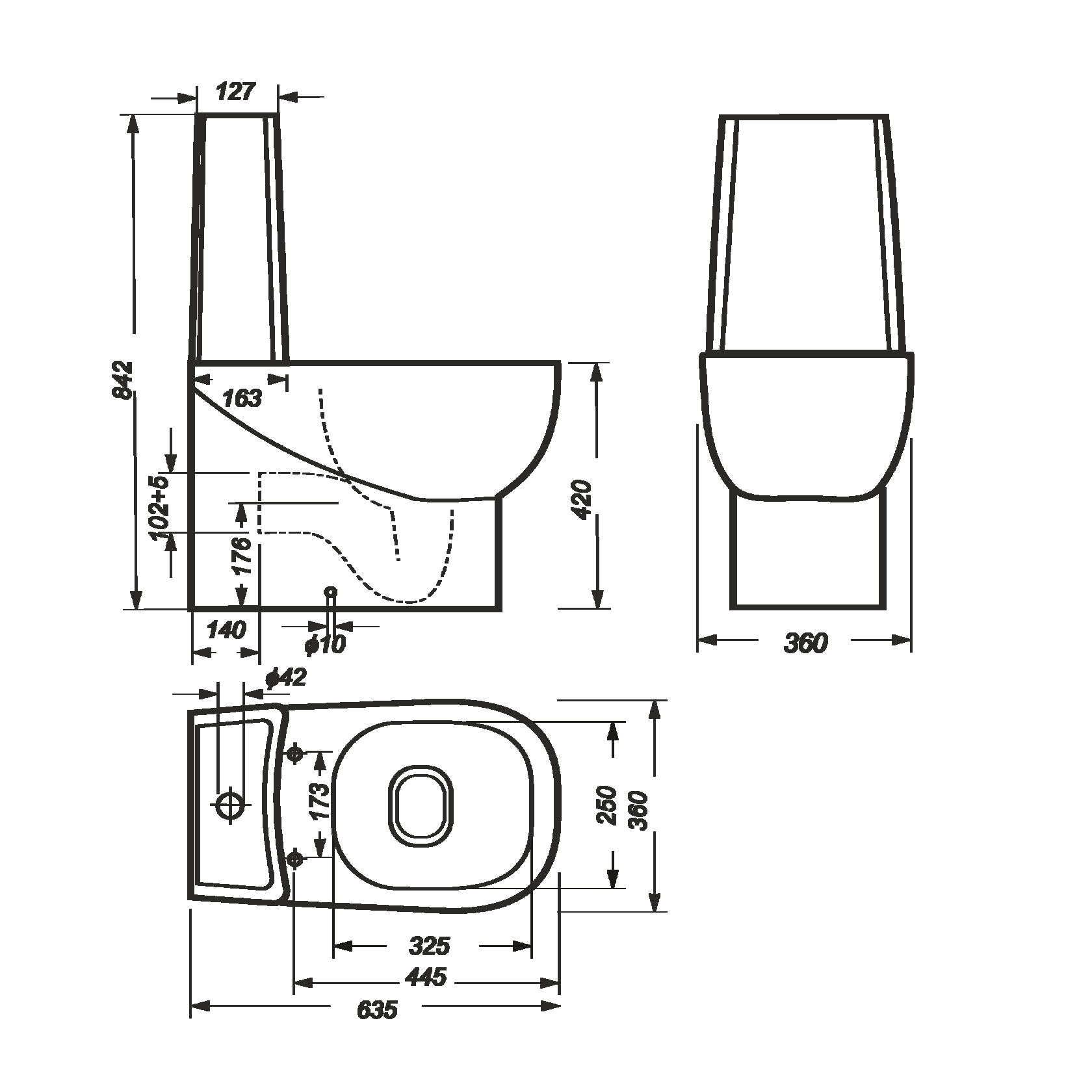 Унитаз-компакт Sanita Luxe Infinity Mono INFSLCC01040822 с бачком и сиденьем микролифт
