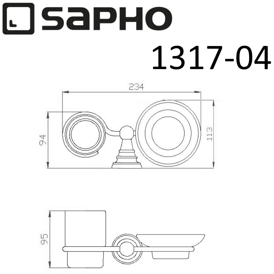 Стакан для ванной;мыльница Sapho DIAMOND 1317-04 хром
