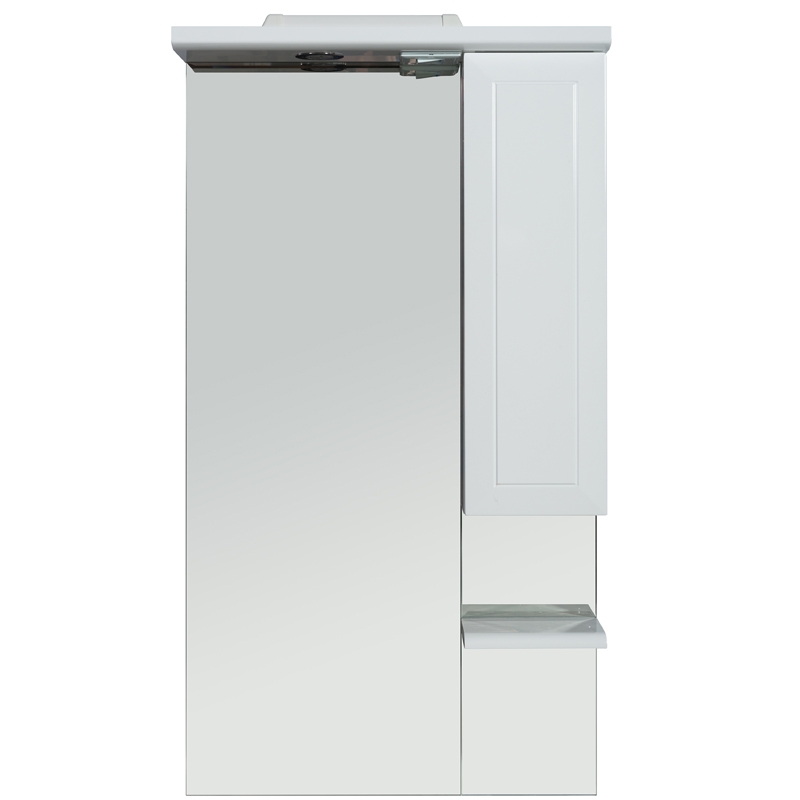 Зеркальный шкаф Rush Fiji 65 со светильником Белый глянец